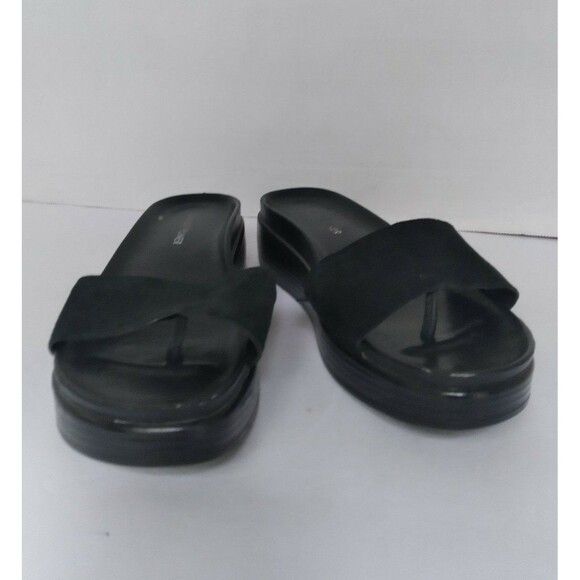 Black Platform Slide‎ Sandals Chunky Sole Comfort Summer Beach Casual Slip-On - Picture 2 of 8